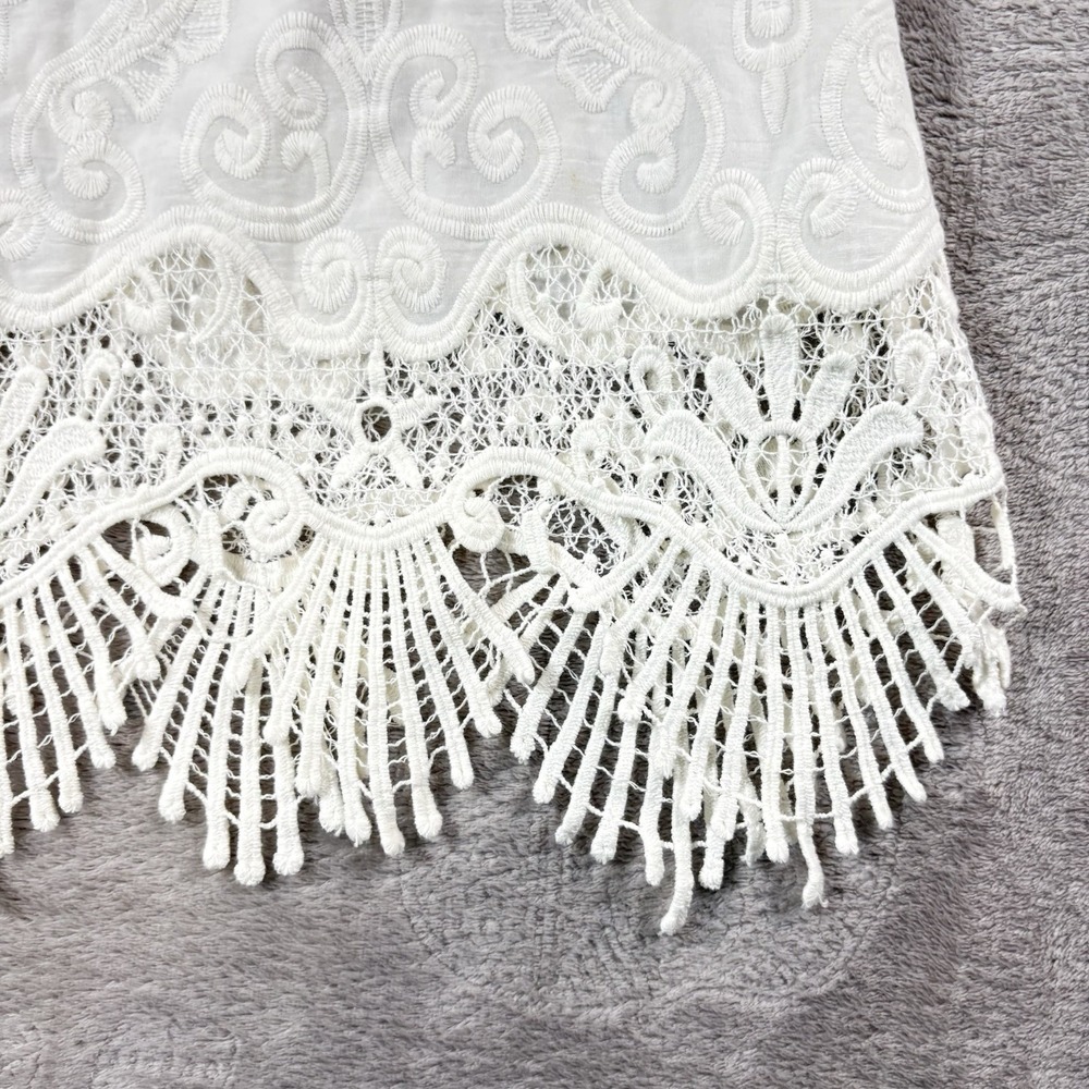 Anthropologie Acemi Women's White Lace Dainty Cottage Coquette Tank Top Size Med - Picture 4 of 7
